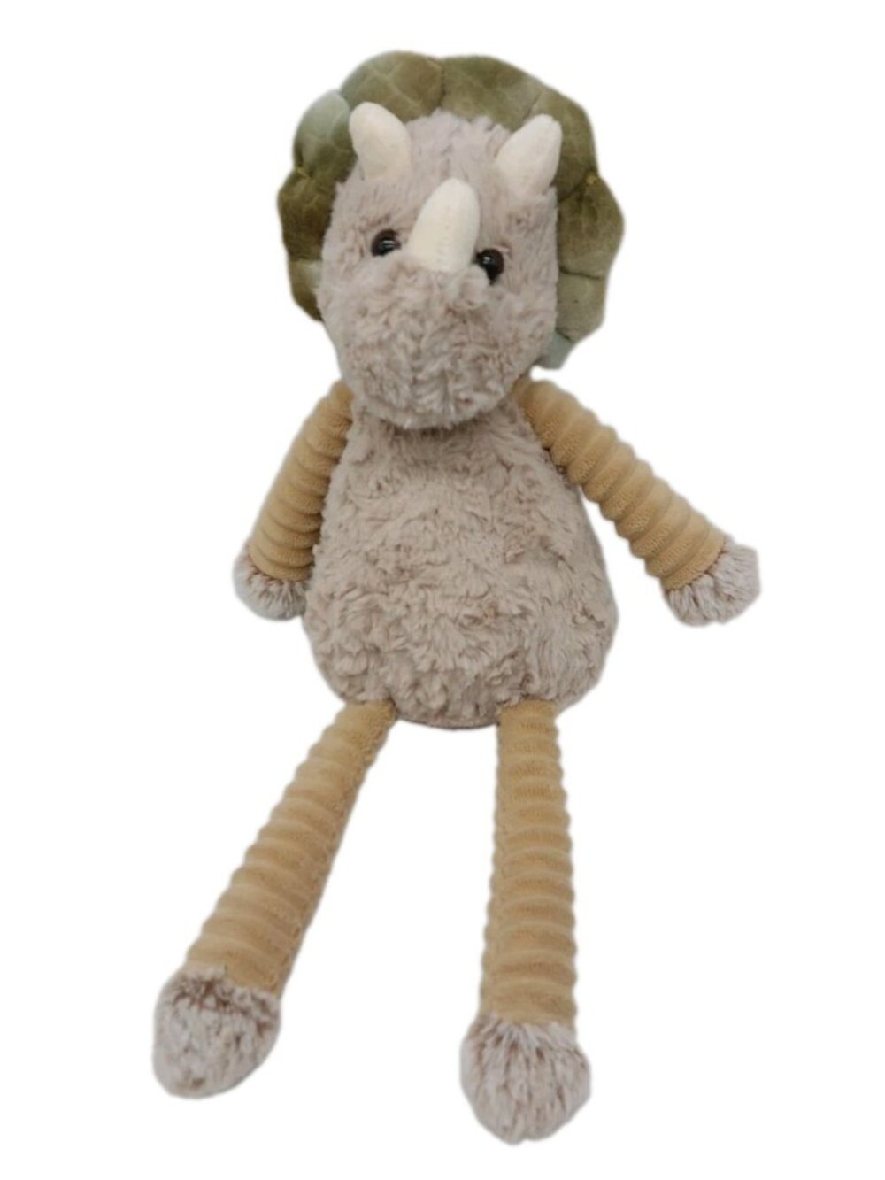 Walgreens Triceratops Dinosaur Plush Stuffed Animal Green Corduroy Ribbed 17"